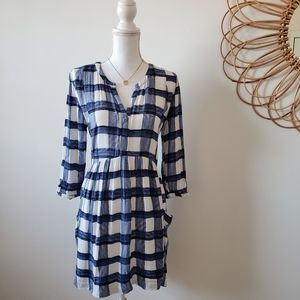 Anthro Maeve Devery Blue Gingham Dress | Sz Small